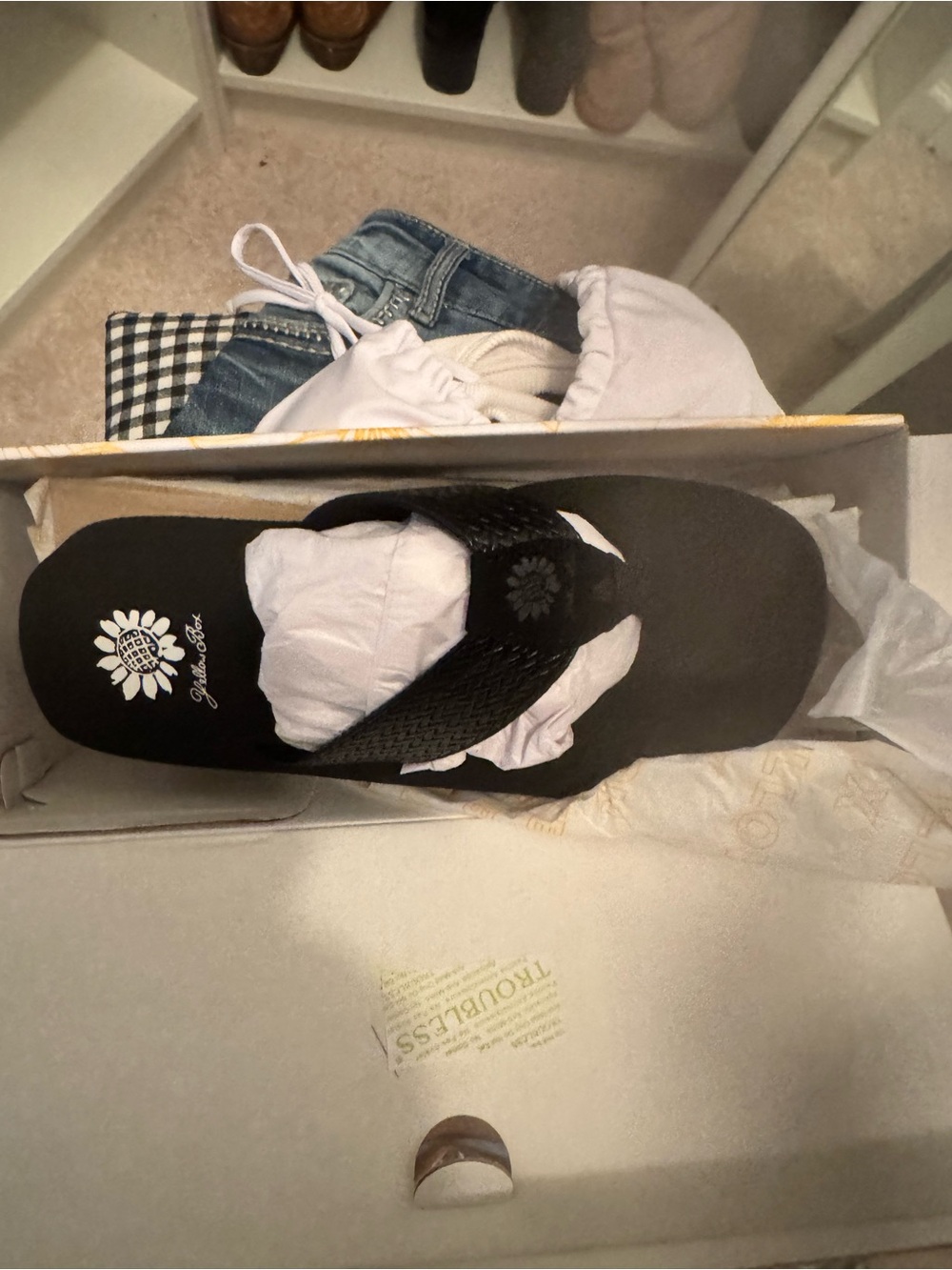 Yellow Box Black Slip-On Sandal